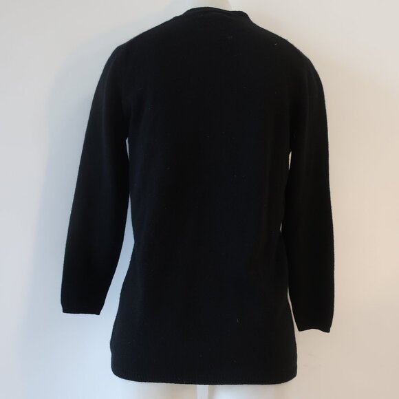 Womens Cashmere Sutton Studio Black V-Neck Pure Cashmere Cardigan Sweater S - Picture 10 of 11